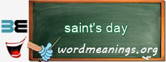 WordMeaning blackboard for saint's day